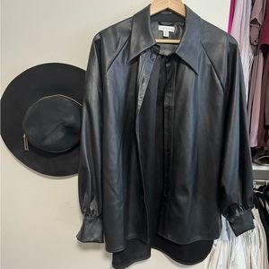 Topshop faux leather jacket/shirt